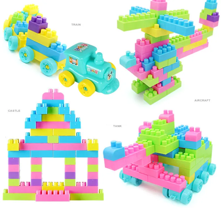 

100PCS train Big Size Blocks Educational Toy For Kid Compatible all brand Educational bricks Assembly Toys for Children