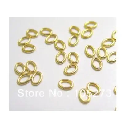 Новое поступление 100 шт Позолоченные Овальные Открытые Кольца 4x6 мм 22 КТ цвета