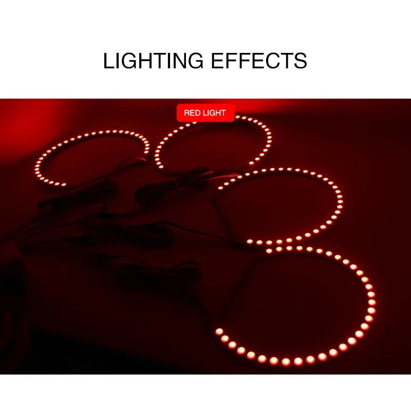 4X 131 мм 5050SMD разноцветный RGB светодиодный ангельские глазки для BMW E36 E46 E39 E38 3 5 7