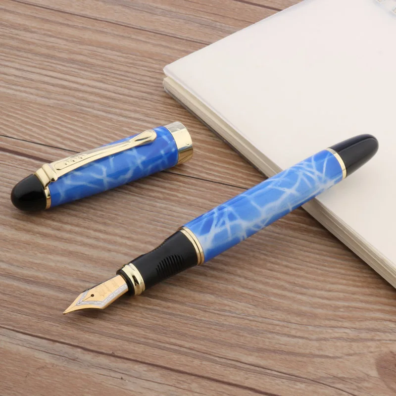 Jinhao X450 Новый Небесно-Голубой золотой отделкой м подарок перо авторучка |