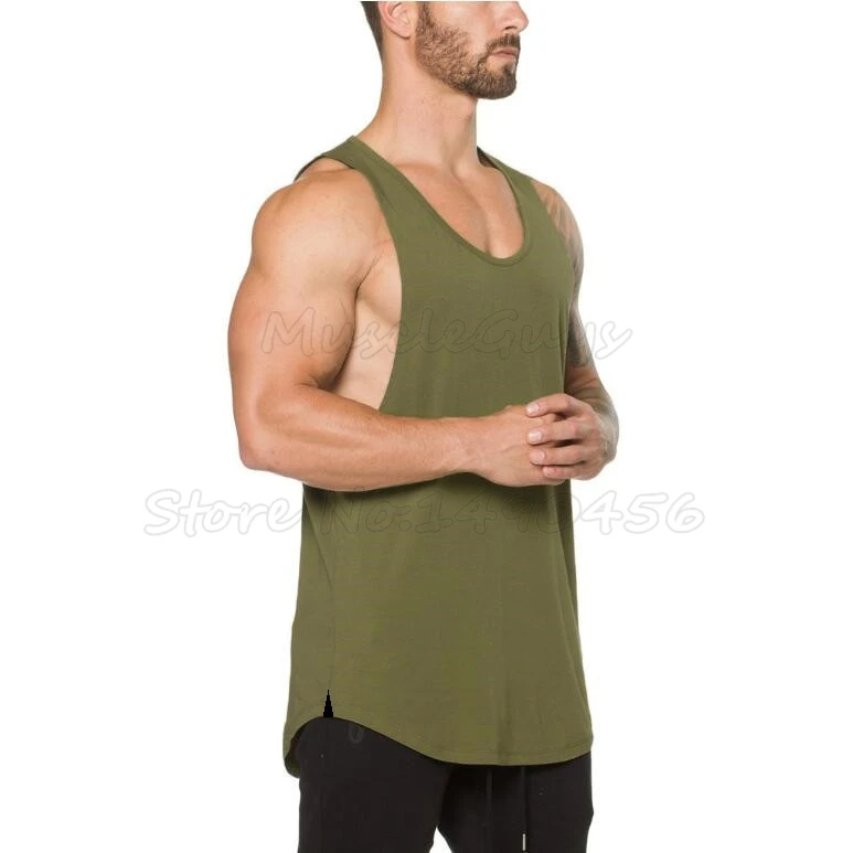 

Sportswear Undershirt Muscle Workout Singlets Brand Gyms Clothing Men Bodybuilding and Fitness Stringer Tank Top Vest