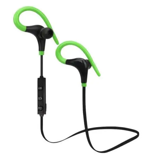 Беспроводные наушники Bluetooth, спортивные наушники для бега, наушники с микрофоном, BT-1 наушники для телефона samsung LG - Цвет: Зеленый