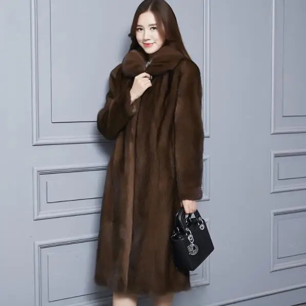 Женское пальто из искусственного меха норки зимнее Длинные куртки большие