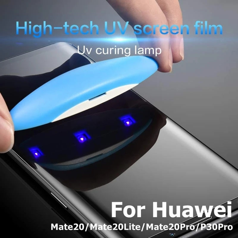 Полностью жидкий клей УФ закаленное стекло для Huawei P30 Pro Защита экрана Mate 20 Lite RS