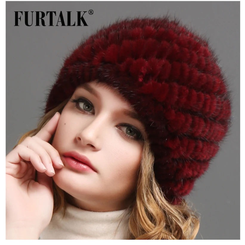 Для женщин русский натуральный Мех Роскошные вязать норки меховая шапка шапочка