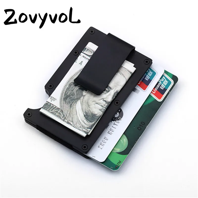 

ZOVYVOL 2020 новый металлический мини держатель для кредитных карт с RFID высокое качество анти-главный кошелек мини тонкий кошелек зажим для дене...
