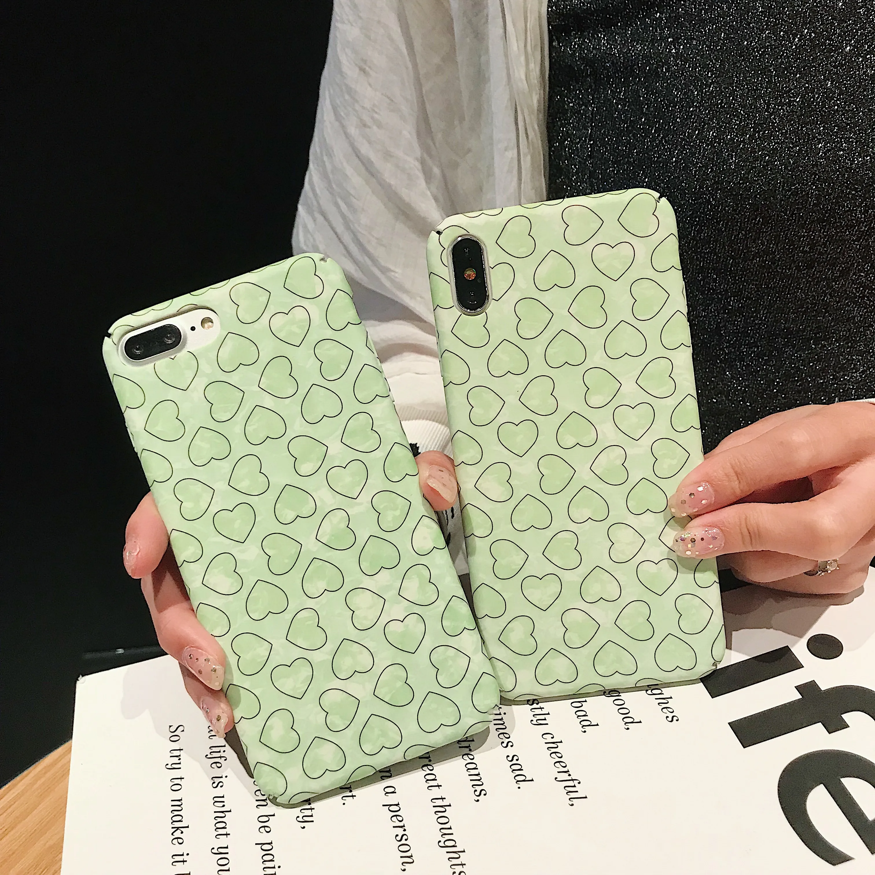 PEIPENG милый чехол для телефона с сердечком iphone 6 6S 7 8 Plus X XR XS MAX ультратонкий жесткий