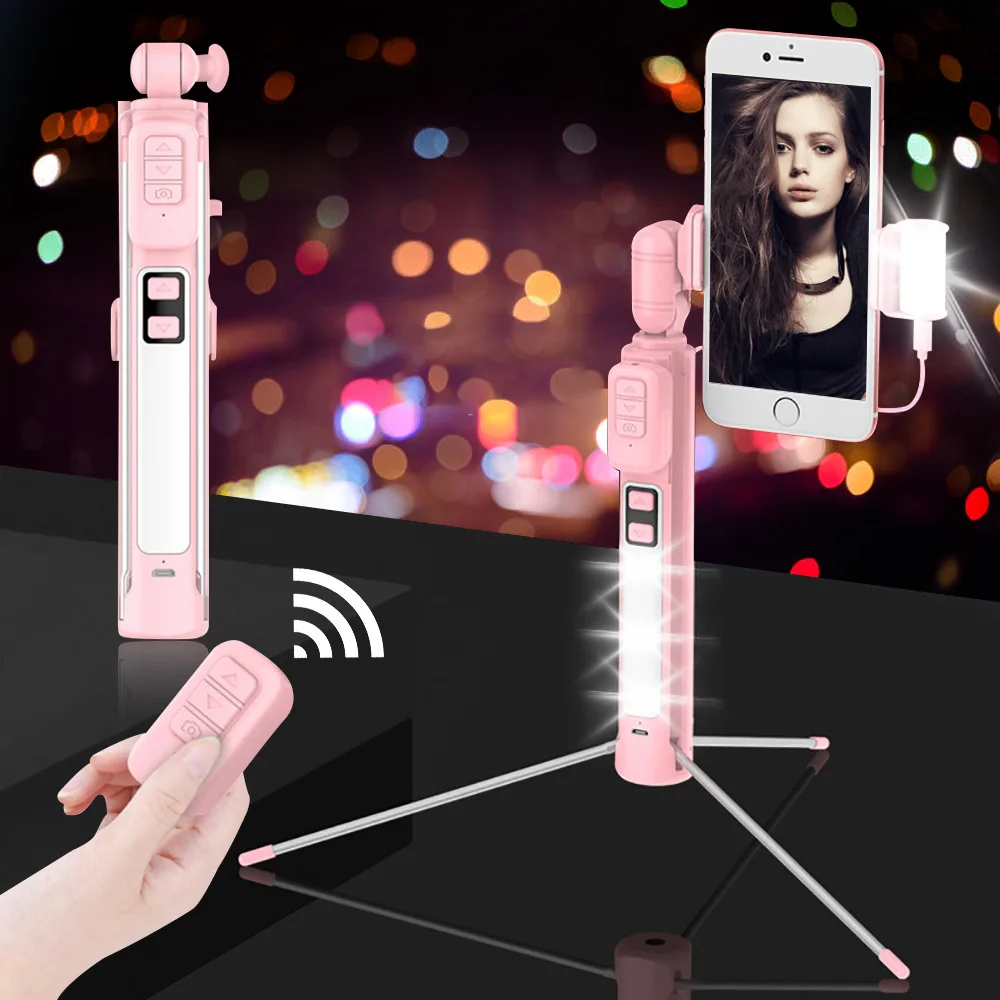 Обновленный Smasrtphone селфи палка штатив с Bluetooth пульт дистанционного спуска
