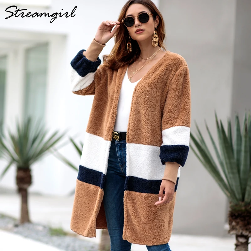 Long Cardigan Female Coat Autumn 2018 Women's Outwear Fluffy Women Sleeve Cardigans For Winter |