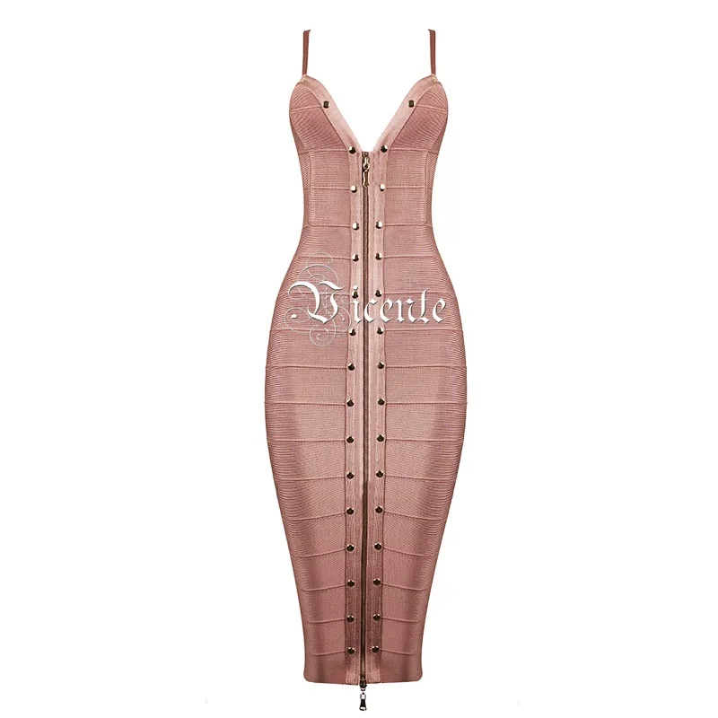 VC 2020 новое горячее Модное Элегантное украшенное заклепками спереди на молнии