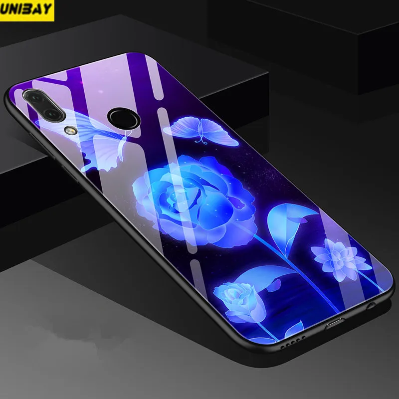 unibay Huawei nova3 Tempered glass back Cover 9h anti-explode huawei nova 3 case hard anti-Scratch Patterned Popular cover |