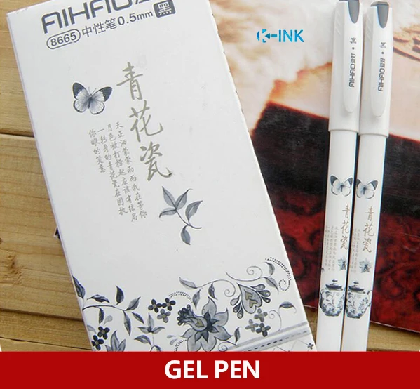 36 шт./лот китайский винтажный синий и белый фарфор гелевая ручка в качестве