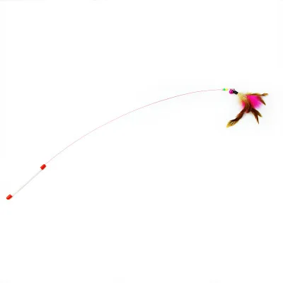 

100cm Length High Quality Pet Cat Toy With Bell Newly Design Bird Feather Plush Plastic Toy for Cats Cat Catcher Teaser Toy