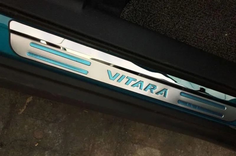 Для Suzuki Vitara дверные пороги, нержавеющие двери и подоконники, накладка на педаль, защита для автомобиля, стильные аксессуары, наклейка