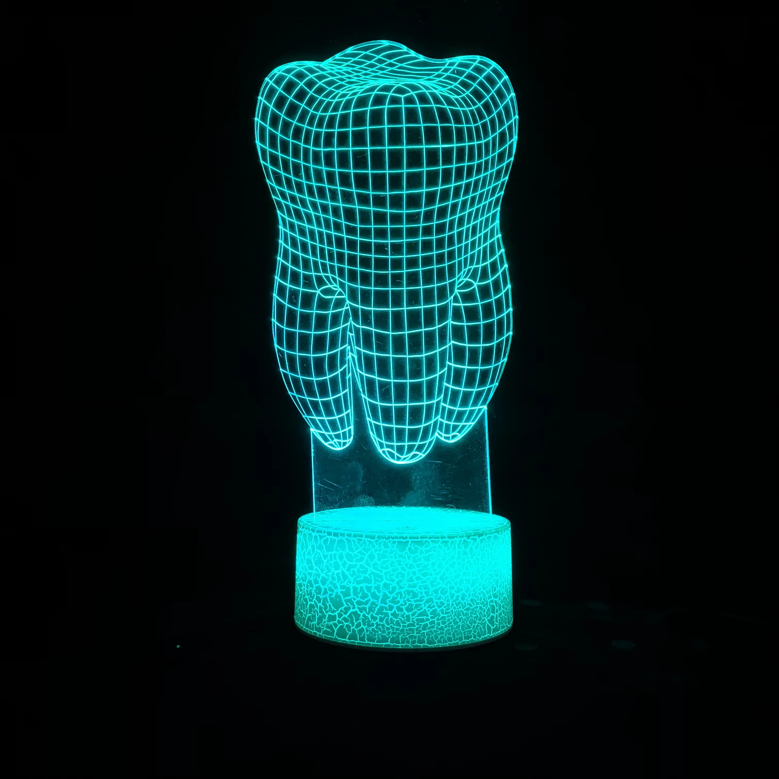 3D зуб многоцветная светодиодная лампа Ночной светильник Творческий дом