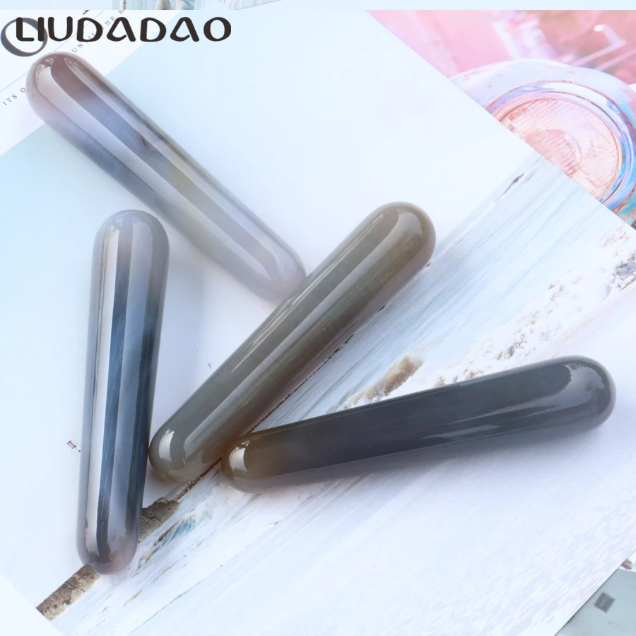 Серый красный агат акупунктурные тапочки палка нефритовый массажер палочки