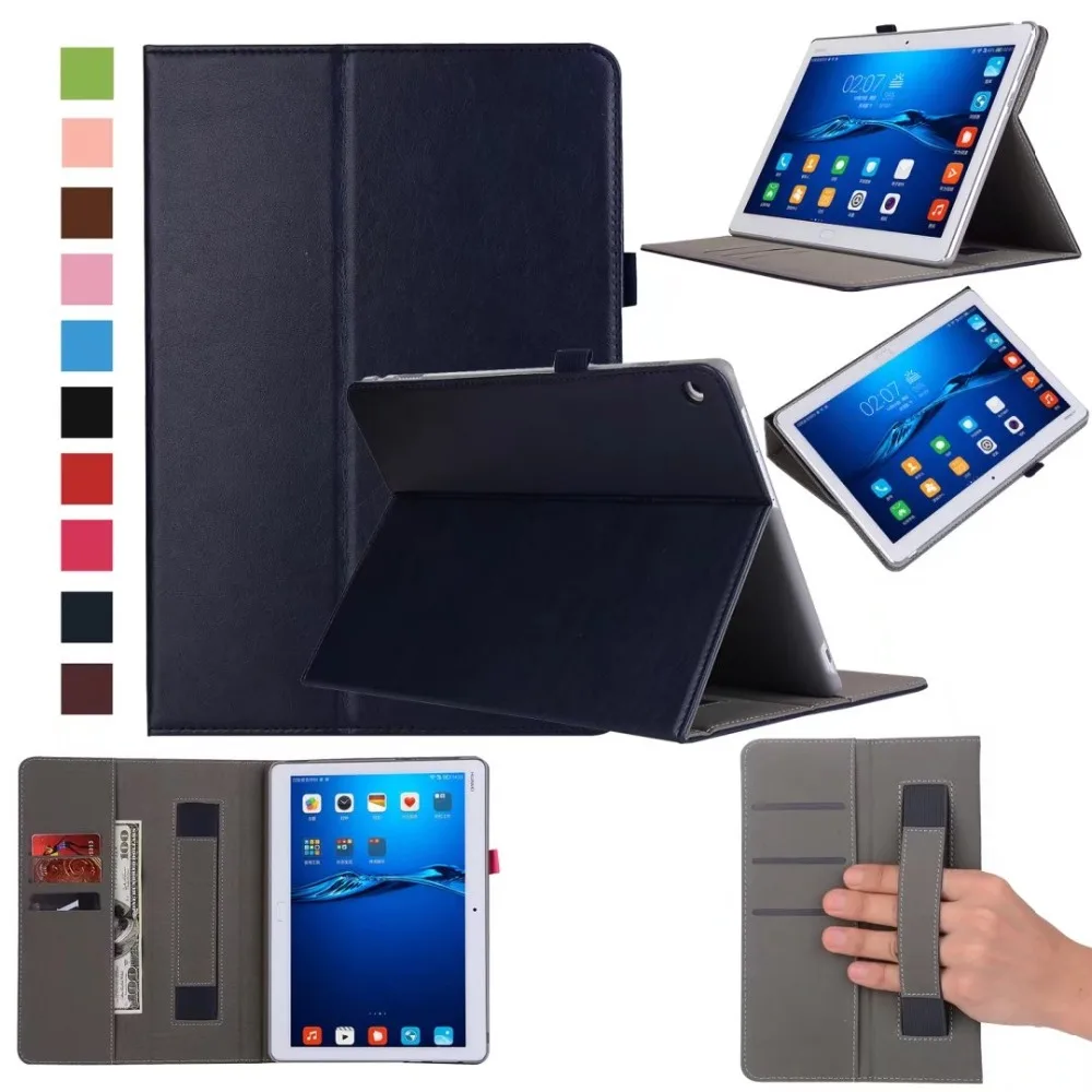 Smart Pu Leather Case for Huawei MediaPad M3 Lite 8.0 Tablet BTV-W09 Folio Cover w/ Hand Strap Stand Function Card Solt+pen | Компьютеры и