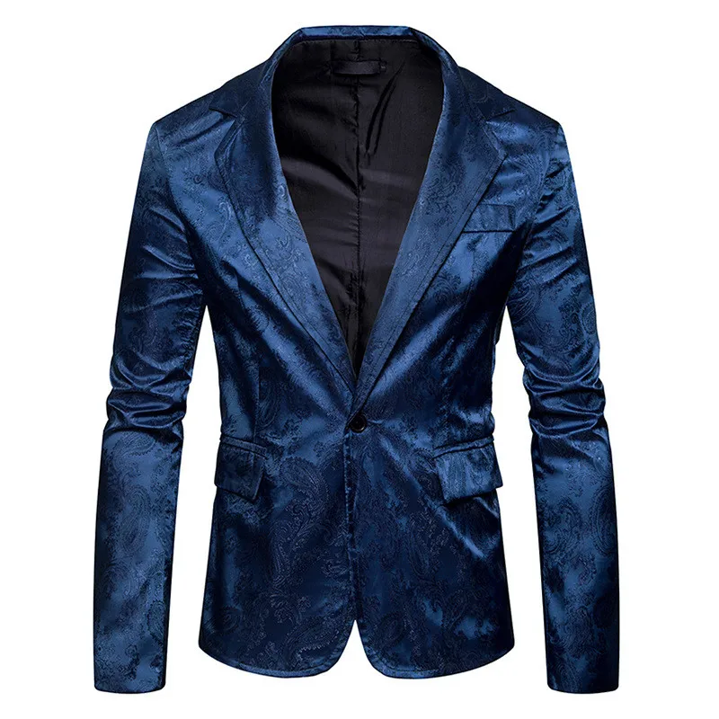 

Loldeal Men's Elegant Pattern Suit Jacket Fashion Cardigan Blazer US Size