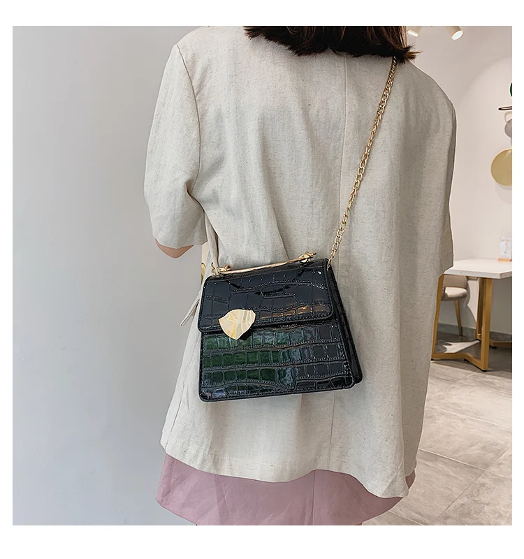 Elegant Female Stone Pattern Tote bag New High Quality PU Leather Women's Designer Handbag Chain Shoulder Messenger Bag