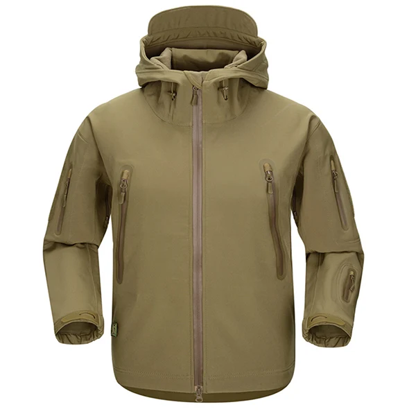 FREE SOLDIER outdoor camping instant waterproof windbreaker softshell jacket men's coat thermal outwear clothing large US size - Цвет: wolf brown