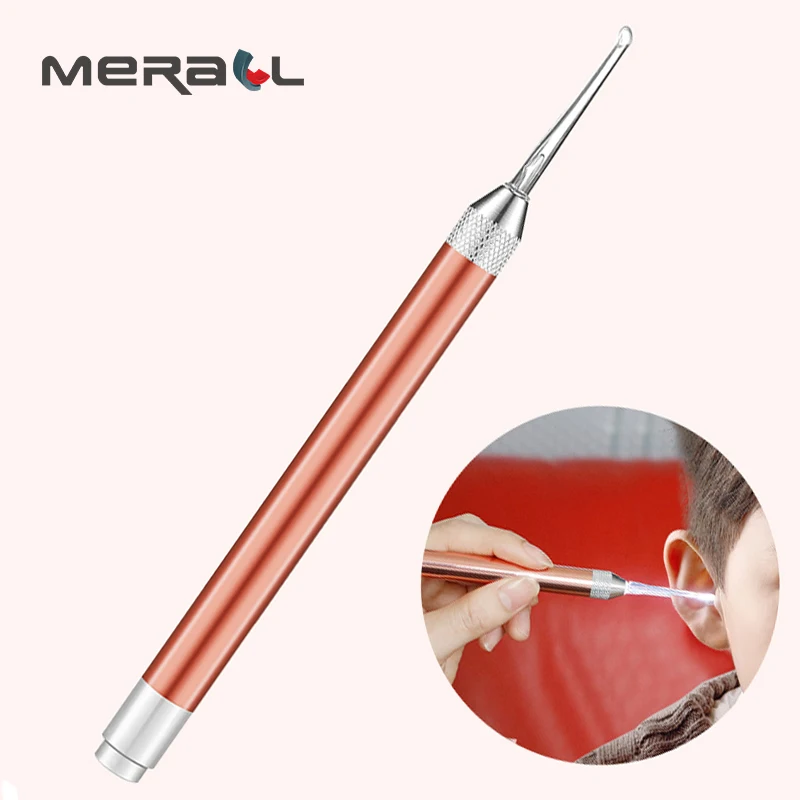 Детский фонарик для чистки ушей Curette визуальный наушник эндоскоп красный уход за телом ушной Воск Удаление ложка инструмент с аккумуляторным источником питания Partten