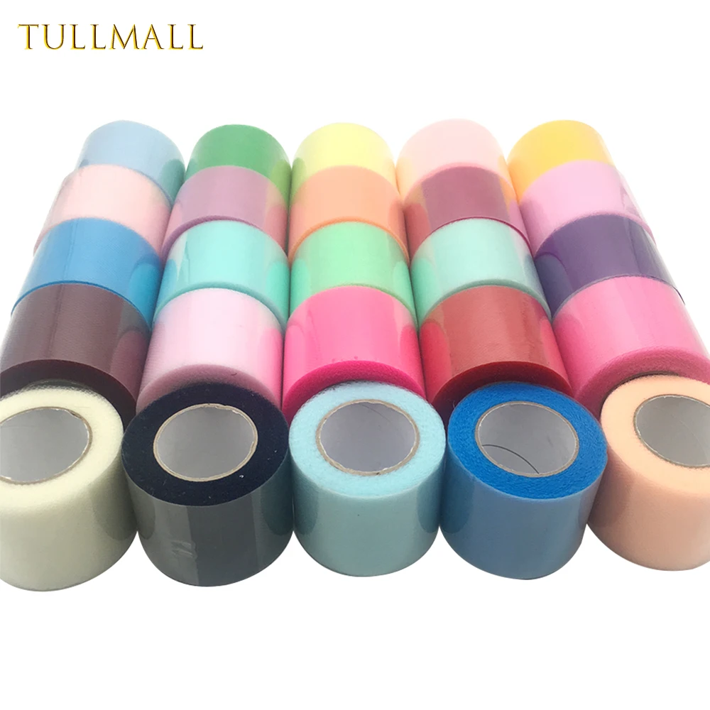 TULLMALL Свадебные украшения тюль рулон 5 см 25 ярдов DIY ткань катушки ремесла домашний