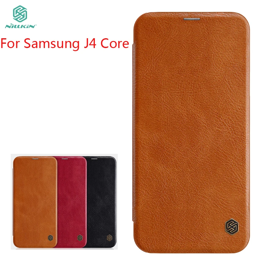 

For Samsung Galaxy J4 Core Case Cover NILLKIN PU Leather Flip Case For Samsung Galaxy J4 Core Flip Cover Phone Case 6.0''