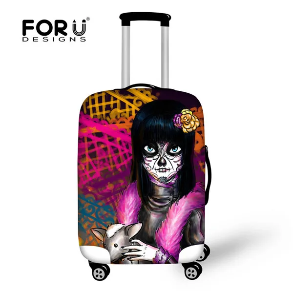 FORUDESIGNS, защитный чехол для костюма для путешествий, эластичные чехлы с черепами для 18-28 дюймов, чехол с защитой от пыли, водонепроницаемый чехол для багажа - Цвет: XD973