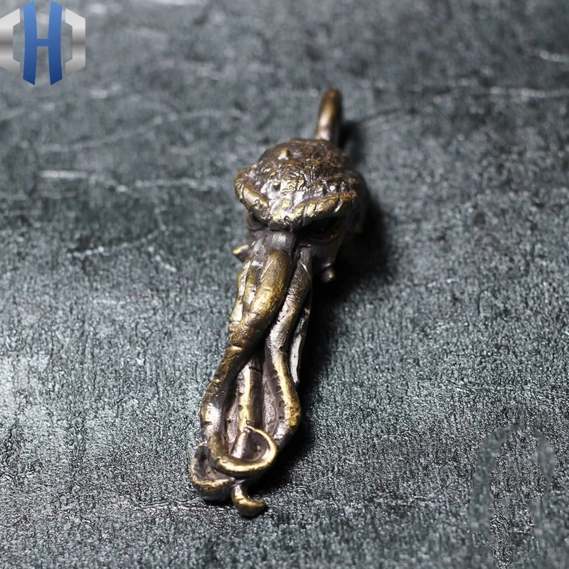 Кулон Осьминог кесулу из серебра и латуни ручной работы кулон на цепочке для