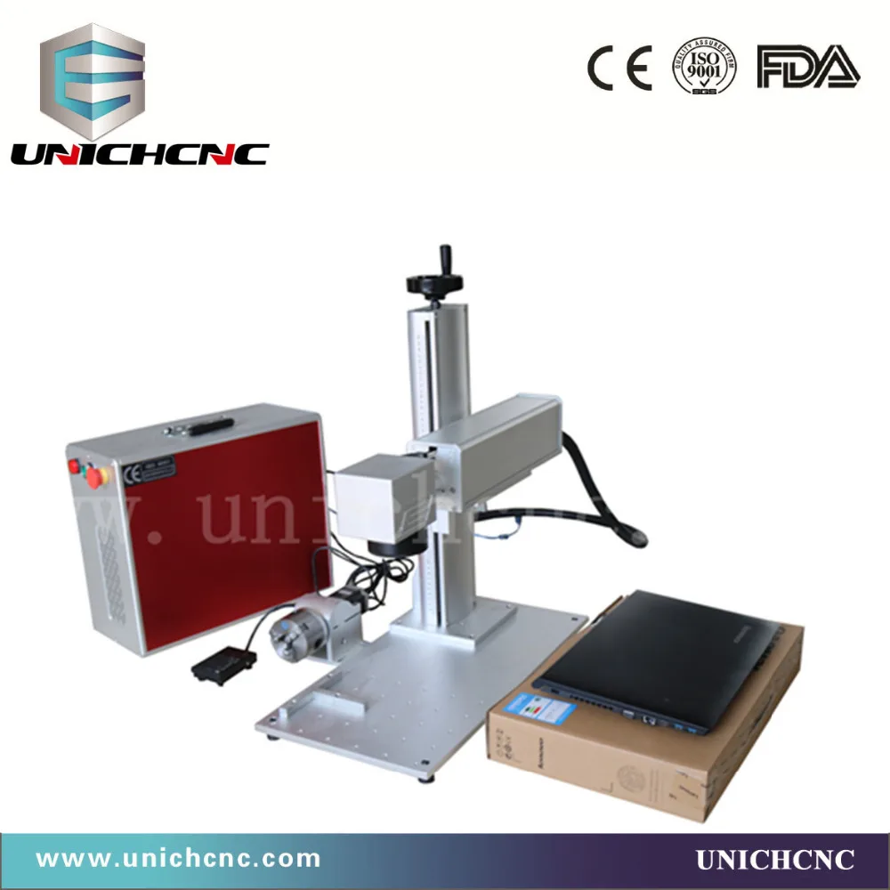 UNICHCNC Raycus IPG CAS волоконная Марка мощности 50 Вт лазерная маркировочная машина |