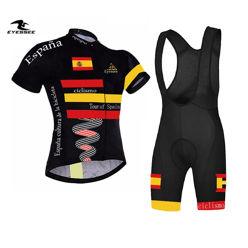 bib kits Тур по Испании одежда для велоспорта Лето Eyessee Велоспорт Джерси конкурс дышащий короткий рукав одежда для велоспорта ropa ciclismo - Цвет: bib kits