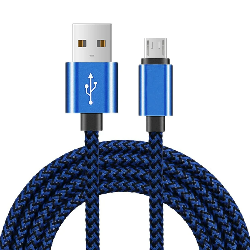 Blue 3 м 2 м 1 м все микро-usb для устройств на аndroid кабель для передачи данных для Xiaomi 3 4 7 Note 4X5 5A 6 6A samsung S6 S7 Note 2 4 5 Edge зарядка через usb кабели - Цвет: Blue