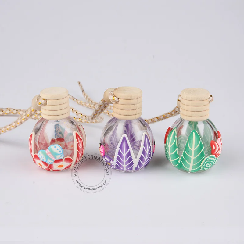 New Arrival 15ml Clear Glass Perfume Bottle With Rope 1/2oz Flower And Butterfly Design Bottles Multi-color Randomly | Красота и