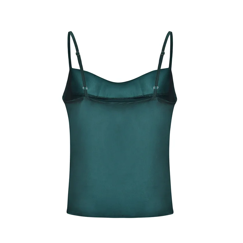 Casual Chiffon U-Neck Fold Camis Top Women 2019 Adjustable Strap Imitation Silk Smooth Solid Single Wear Or Undercoat Camisole | Женская