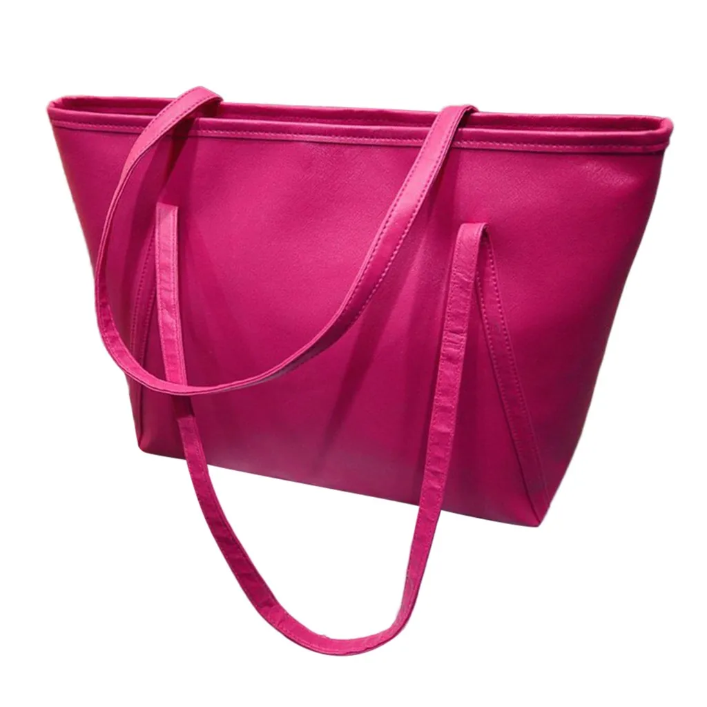 Hot Pink Модная Большая вместительная Женская сумочка, Простые короткие Сумки из искусственной кожи, сумки для покупок с кисточками, Высококачественная сумка-мессенджер - Цвет: Hot Pink