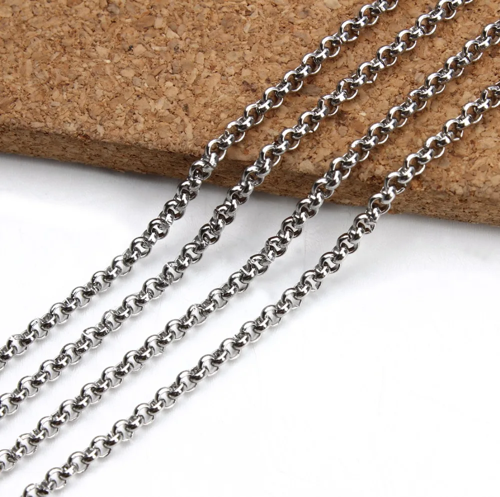 LINSOIR 2Meter/pak 2 3 4 5 7 mm 316L Stainless Steel Chain Bulk Fitting for Necklace Bracelet Jewelry Making Materials F2243 | Украшения и