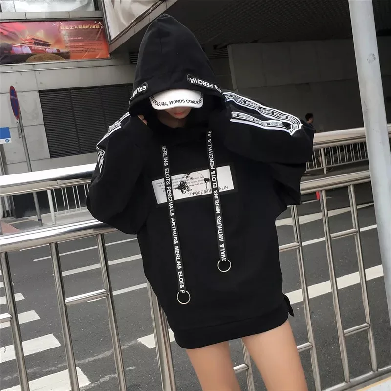 Харадзюку женские толстовки, повседневные толстовки bangtan для мальчиков, корейский пуловер с капюшоном, черная толстовка, осенняя одежда размера плюс для женщин