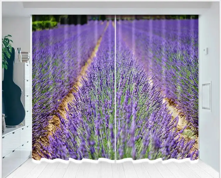 Purple Lavender girl Bedroom Curtains Luxury Blackout 3D Window Curtain Living Room decorate Cortinas Drapes Rideaux pillowcase | Дом и сад