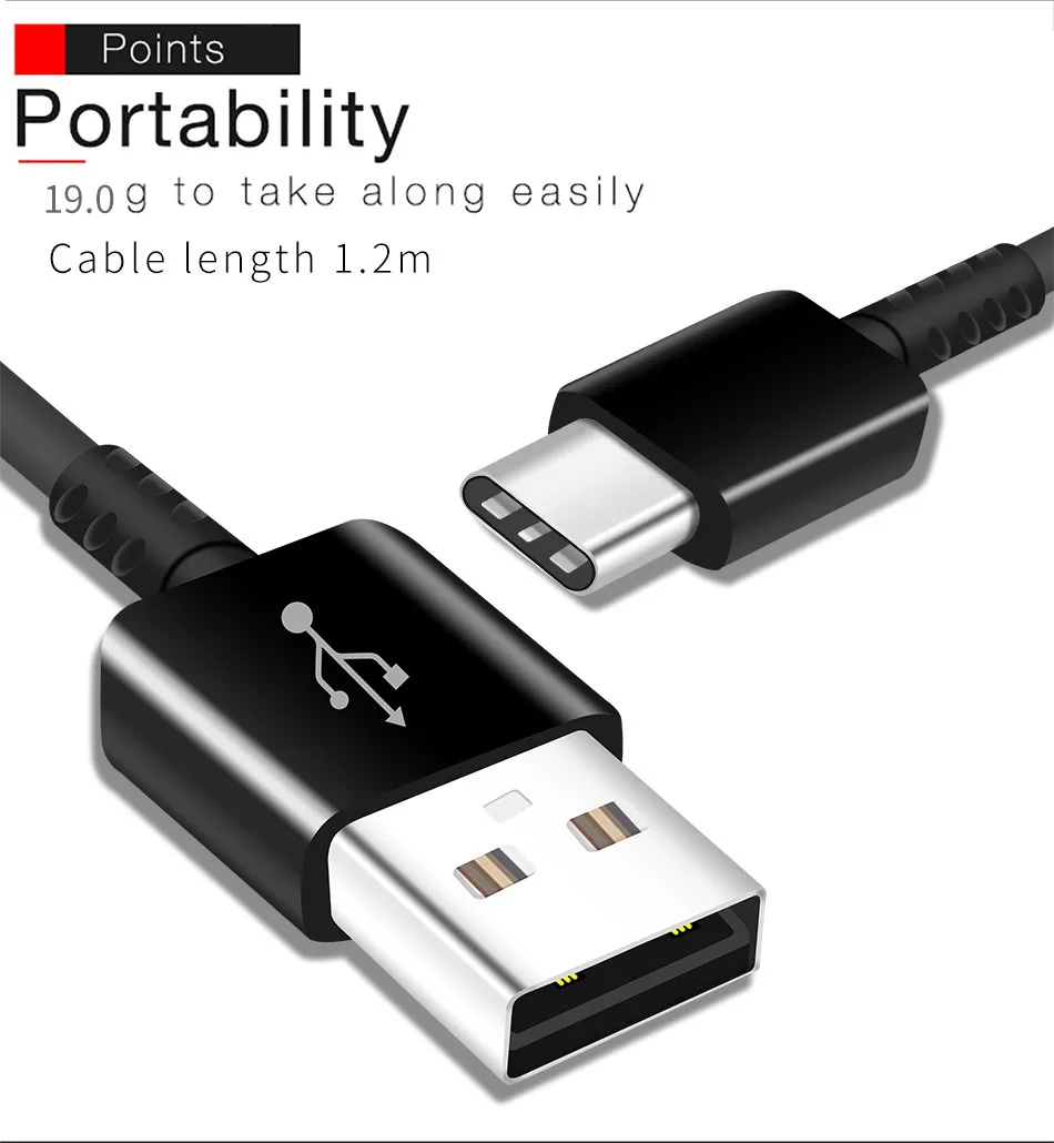 S9 S9 Plus samsung type-C кабель для быстрой зарядки в кабелях для мобильных телефонов 1,2 м USB C type-c Note8 S8 S8 Plus
