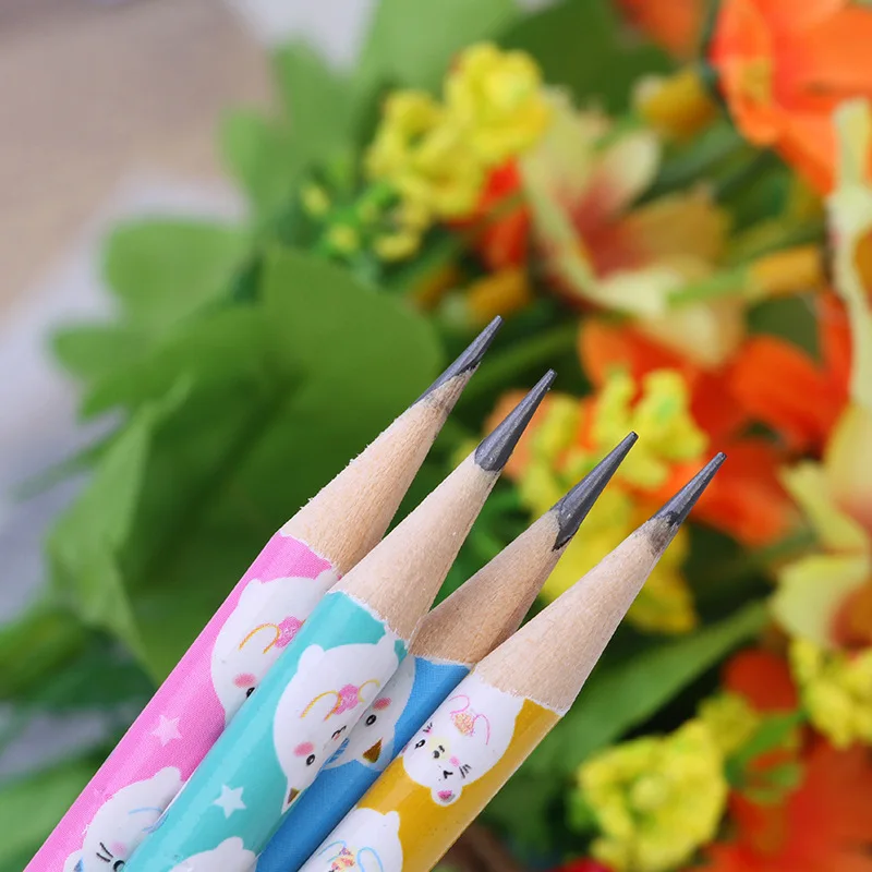 12 шт. карандаши с ластиком милые Мультяшные для раскрашивания разные цвета
