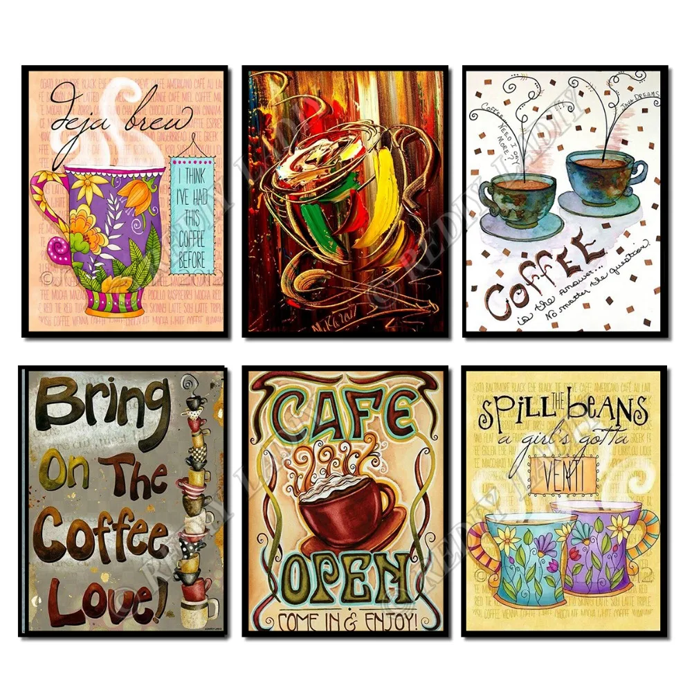 Полностью квадратная/круглая Алмазная картина кристальная мозаика узор для кафе