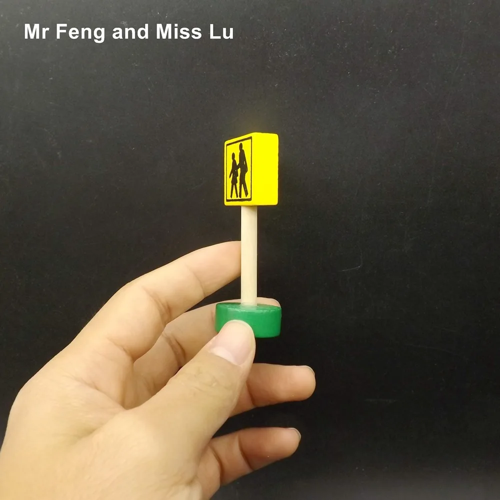 Pedestrian Traffic Sign Vehicle Model Accessories Toy Wooden Game Teaching Kid |
