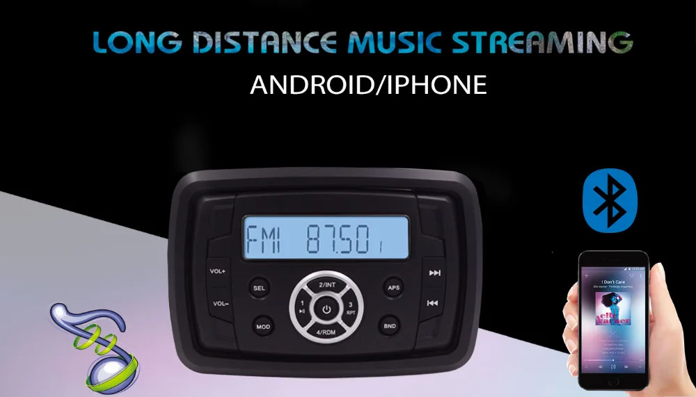 Морской Водонепроницаемый Bluetooth стерео аудио радио FM AM MP3+ морской катер 6," 4 Ом Водонепроницаемый колонки+ антенна
