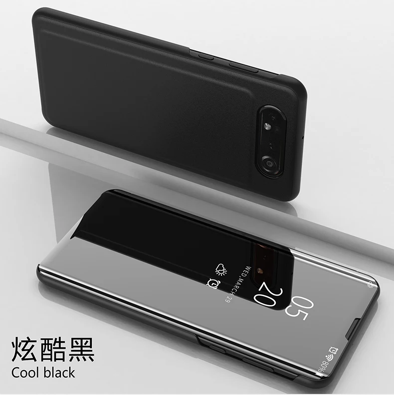 Прозрачный смарт-зеркало заднего вида чехол для телефона для samsung A90 A80 A70 A60 A50 A40 A30 A20e A10 откидная крышка для Galaxy M10 M20 M30 принципиально Капа