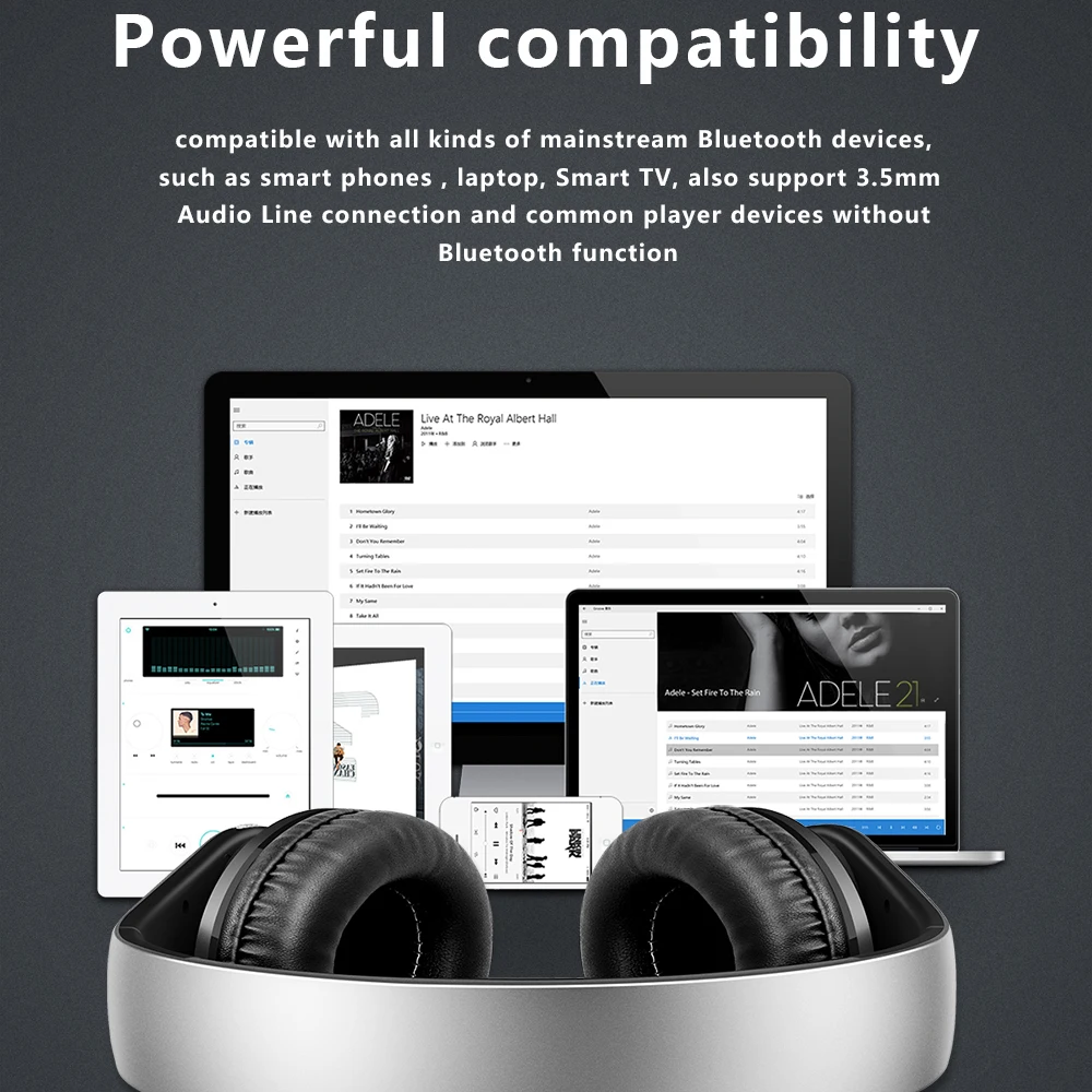 Picun P7 Беспроводное Bluetooth Наушники Музыка Тяжелый Бас Гарнитуры С Микрофоном