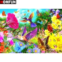 homfun full squareround drill 5d diy diamond painting birds and flowers 3d embroidery cross stitch 5d home decor a13386