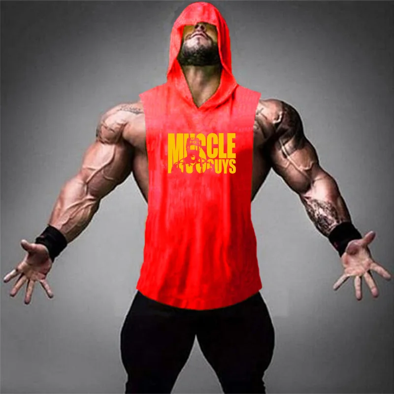 New Brand Summer Fitness Stringer Hoodies Muscle Shirt Bodybuilding Clothing Gym Tank Top Mens Sporting Sleeveless shirts | Мужская