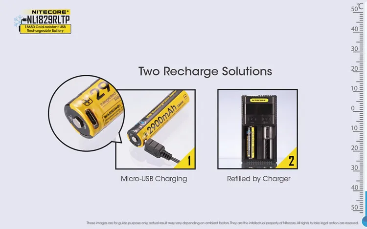 NITECORE 2600 мАч высокопроизводительный литий-ионный аккумулятор с кнопкой сверху 18650 защищенный аккумулятор NL1826R с usb-кабелем для зарядки