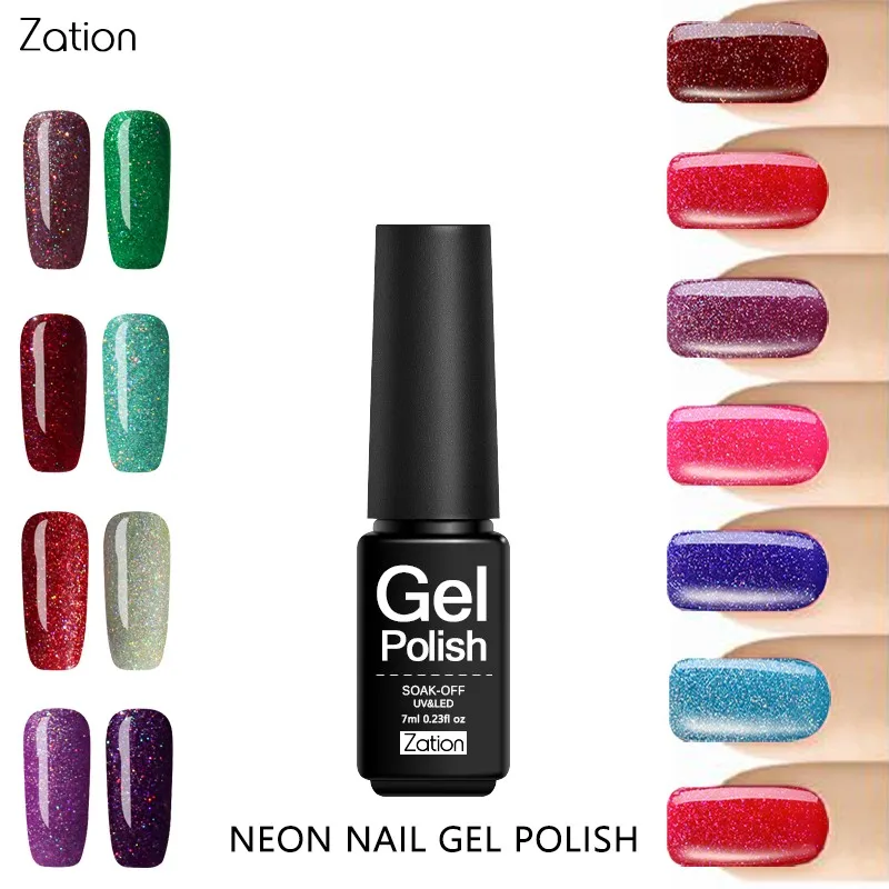 Зация Vernis полу постоянными УФ гель лак для ногтей светя Звездная неоновый Цвет Soak