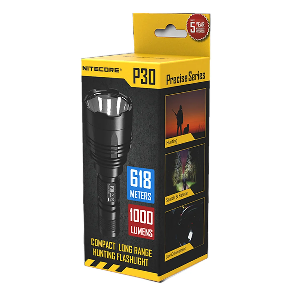 Бесплатная доставка NITECORE 1000 люмен P30 Охотничий Тактический фонарь + 18650